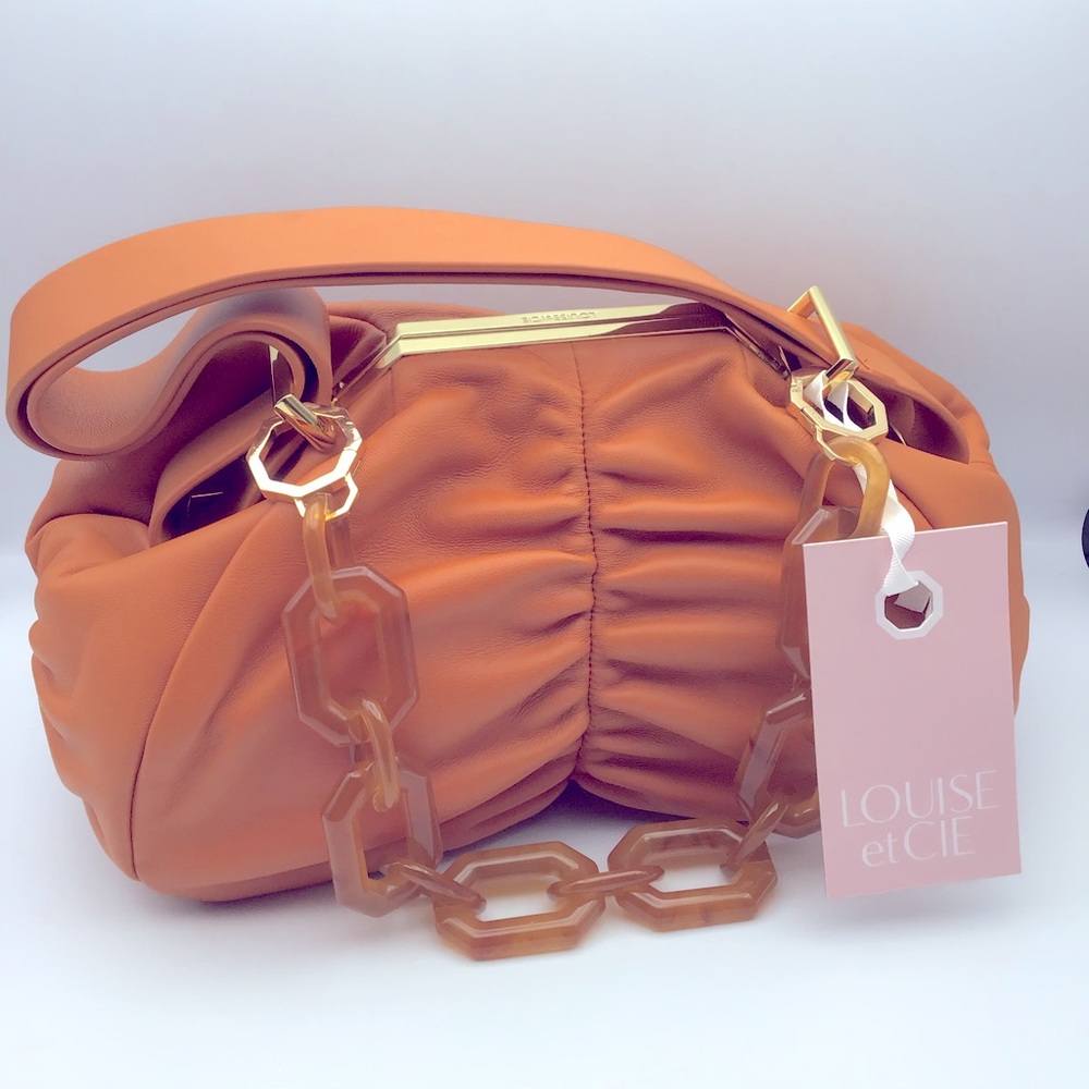 Louise Et Cie Bag Elis Clutch Chai Spice Leather NWT and Dust Cover Bag